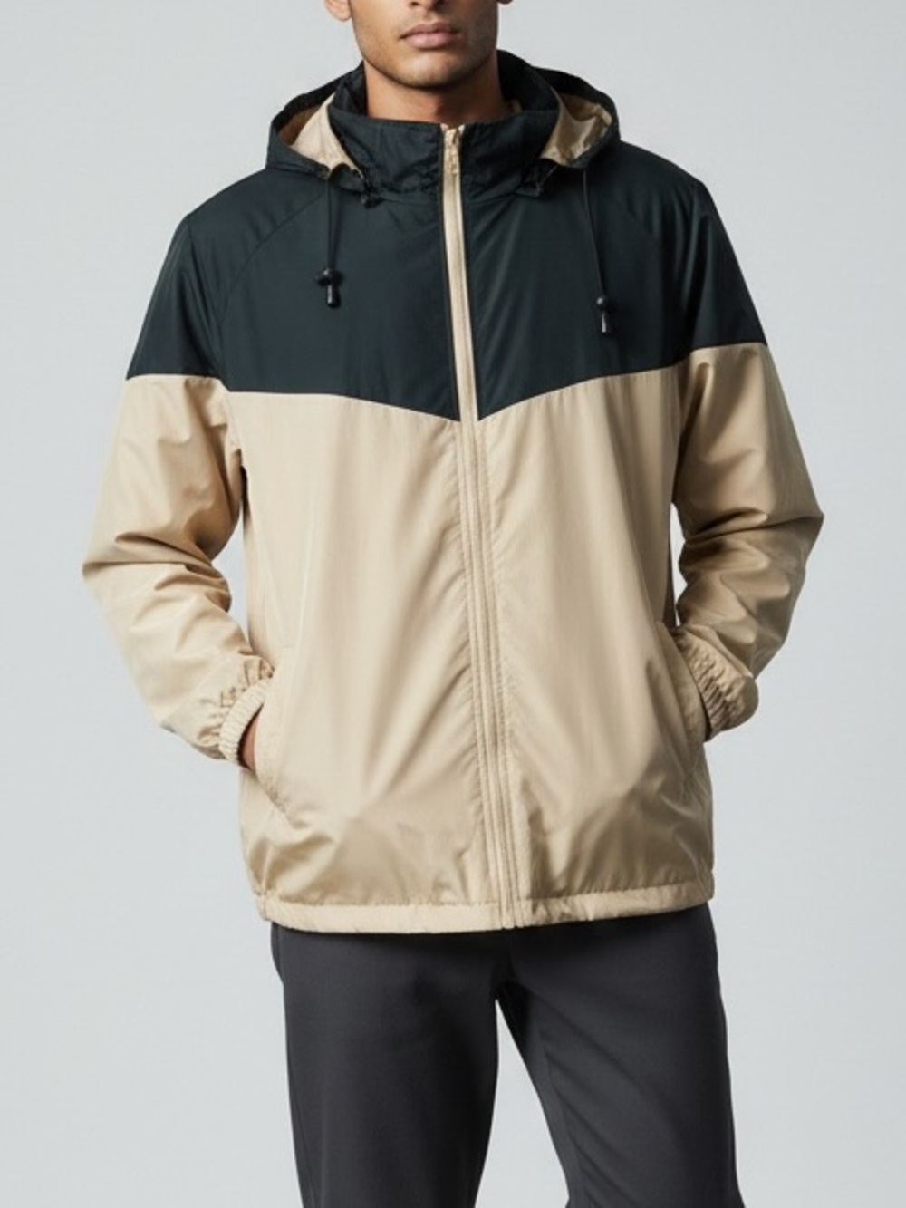 Totes Hooded Rain Jacket Windbreaker 2XL Colorblock Lightweight Waterproof Coat